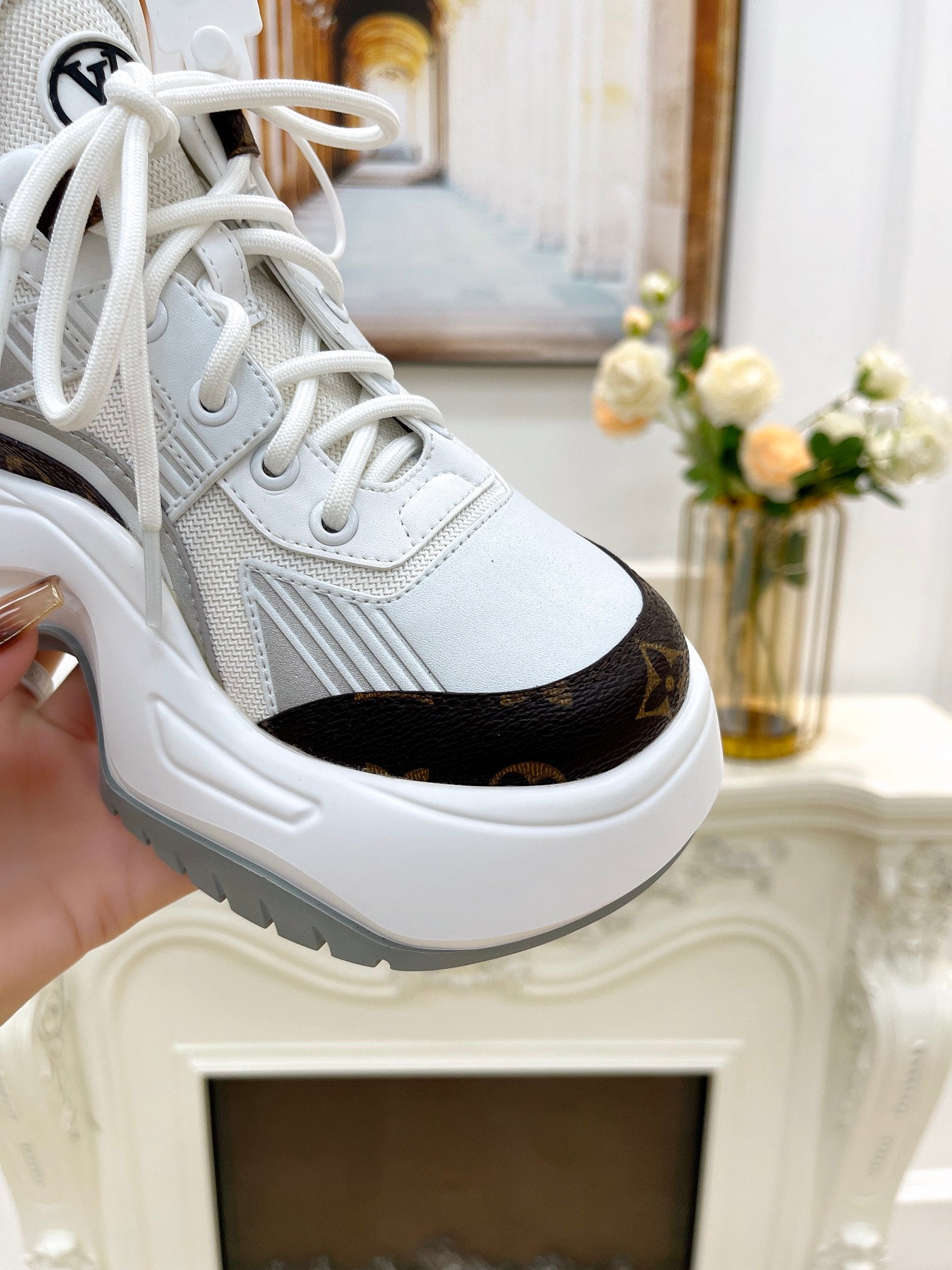 LV ARCHLIGHT 2.0 PLATFORM SNEAKER IN WHITE MIX BROWN MIX OF MATERIALS、mysite、Cacoeks