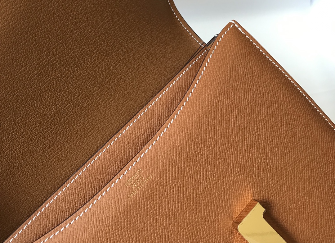 Replica Hermes Constance Bag Epsom Leather Brown Wiht Gold 19cm and 23cm