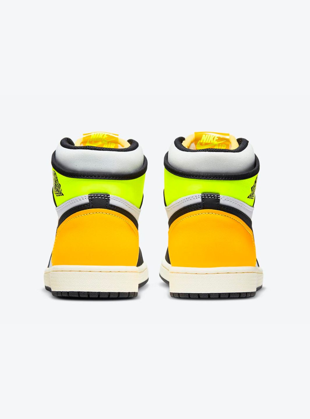 Air Jordan 1 Retro High White Black Volt University Gold、JORDAN、Cacoeks