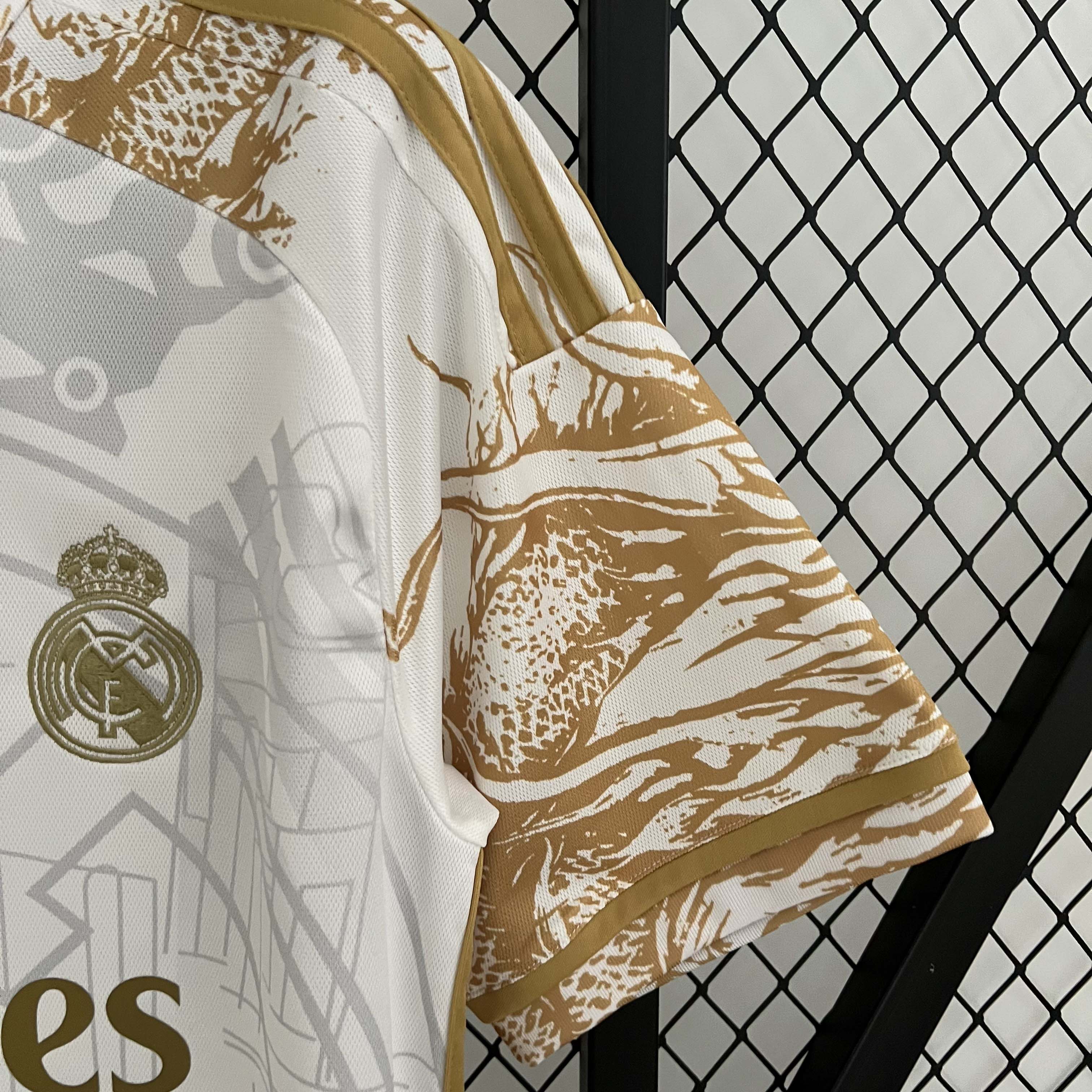 2023/2024 Real Madrid Golden white dragon Special Edition Football Shirt1:1 Thai Quality:football jersey mysite: unitedjerseyfootball 邓江浪:football