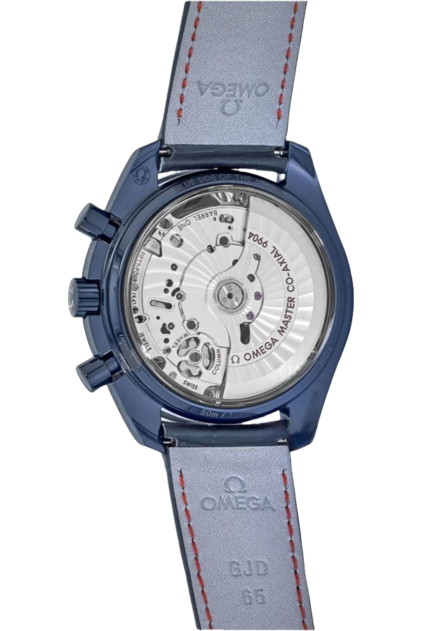 Omega Speedmaster Ref. 304.93.44.52.03.001 Super Clone Watch – Blue Dial Leather Strap Fake Replica (Blue Side of the Moon)