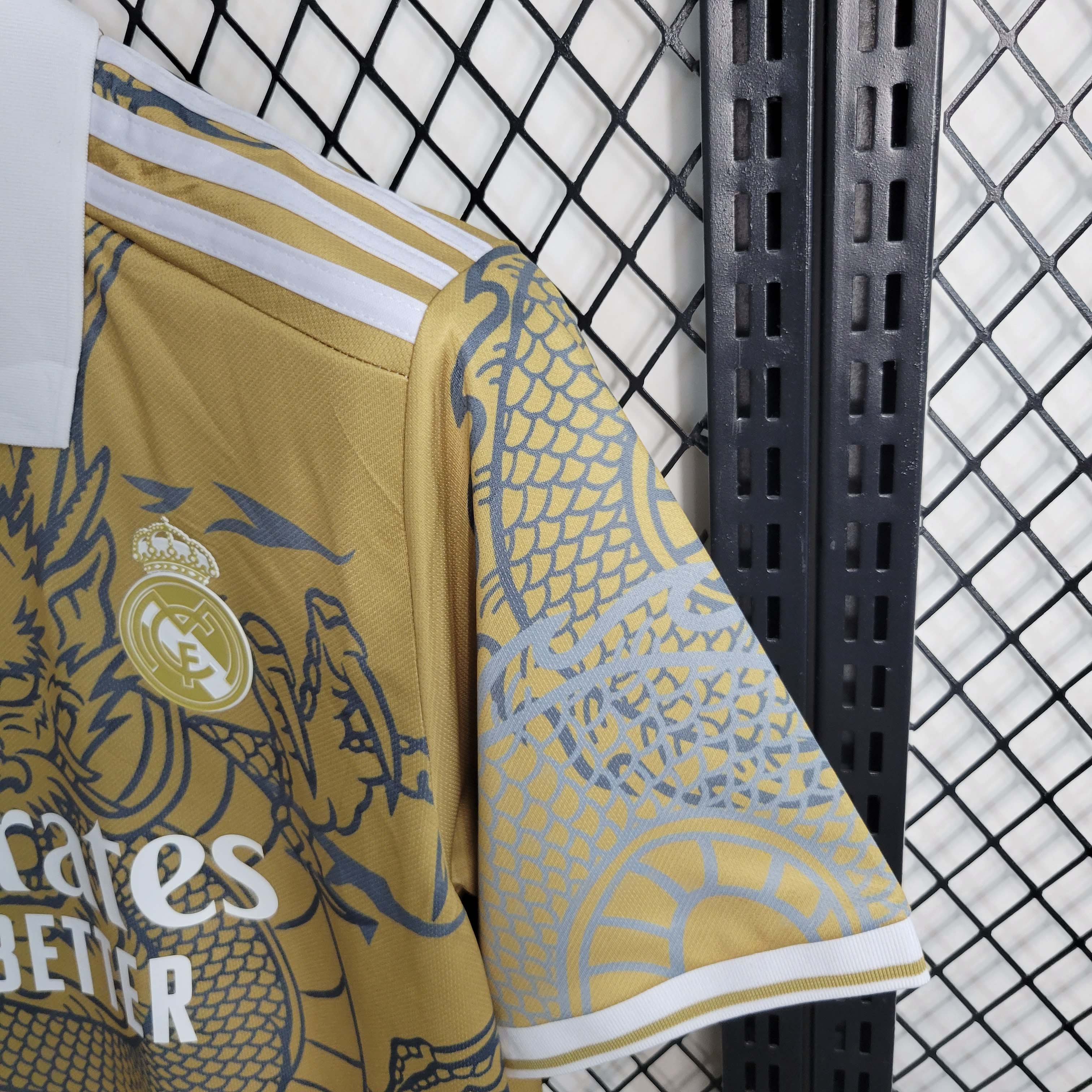 2023/2024 Real Madrid Chinese Gold Dragon Football Shirt:football jersey mysite: unitedjerseyfootball 邓江浪:football