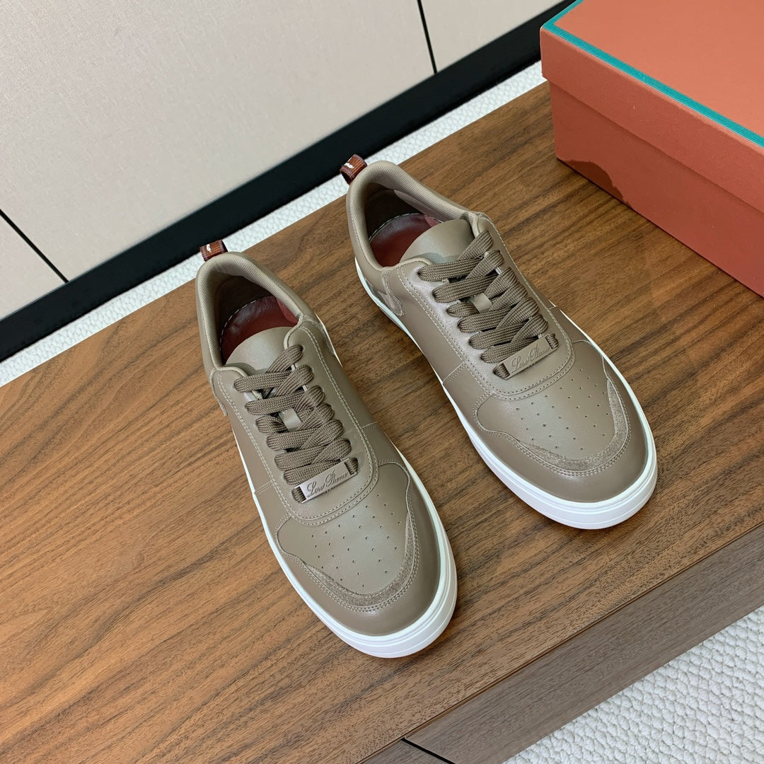 LP SNEAKERS IN STONE BROWN CALFSKIN WHITE SOLE、mysite、Cacoeks