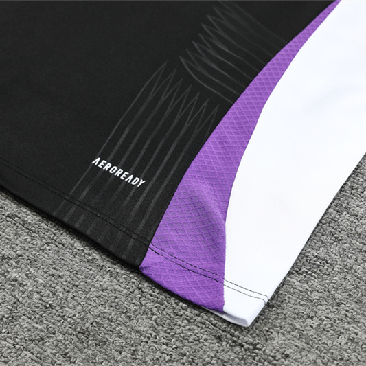 Higojerseys-Real Madrid 24-25 Long Sleeve Training Set - Player Version - Black and Purple