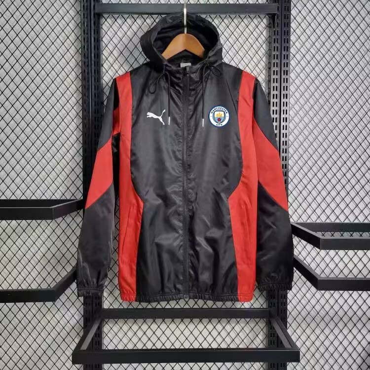 2023/2024 Manchester City Jersey Windbreaker Black-red:football jersey mysite: unitedjerseyfootball 邓江浪:football