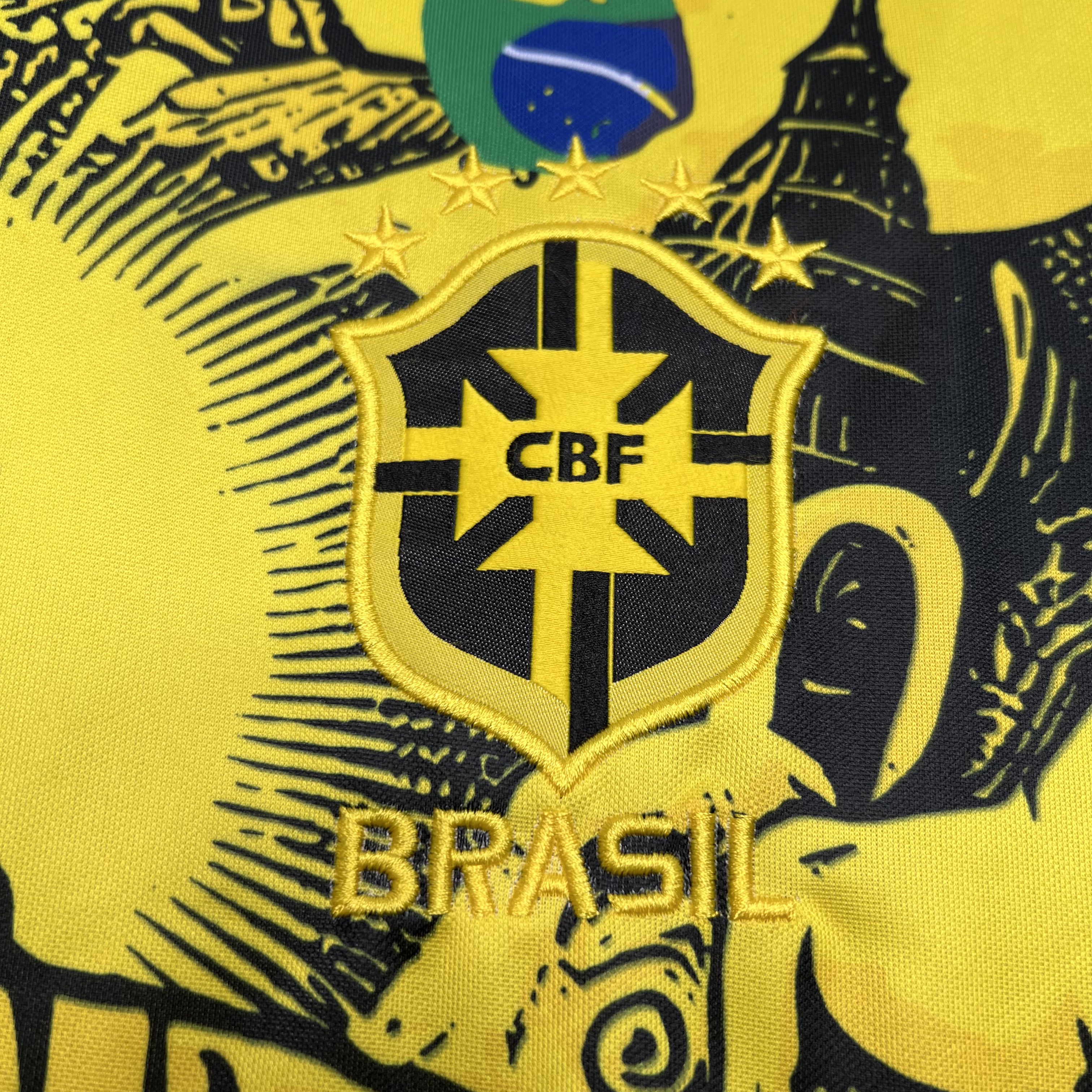 ManixJersey.com | Brazil 2024 Yellow Christ the Redeemer Statue Jersey - Fans Version -Customize Name, Number and Patch | Worldwide Shipping