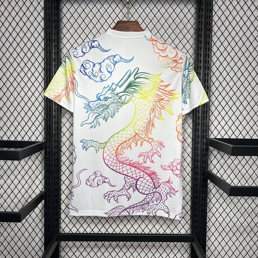 JerseysGala.com | Real Madrid 24-25 White Colorful Dragon Speical Jersey - Fans Version -Customize Name, Number and Patch | Worldwide Shipping