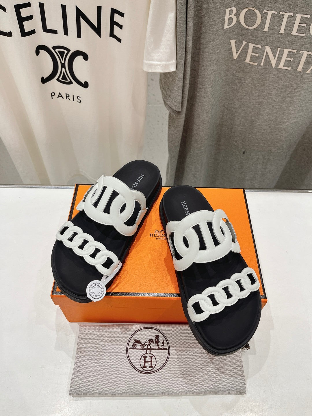 EXTRA SANDAL BLACK MIX WHITE CALFSKIN、mysite、Cacoeks