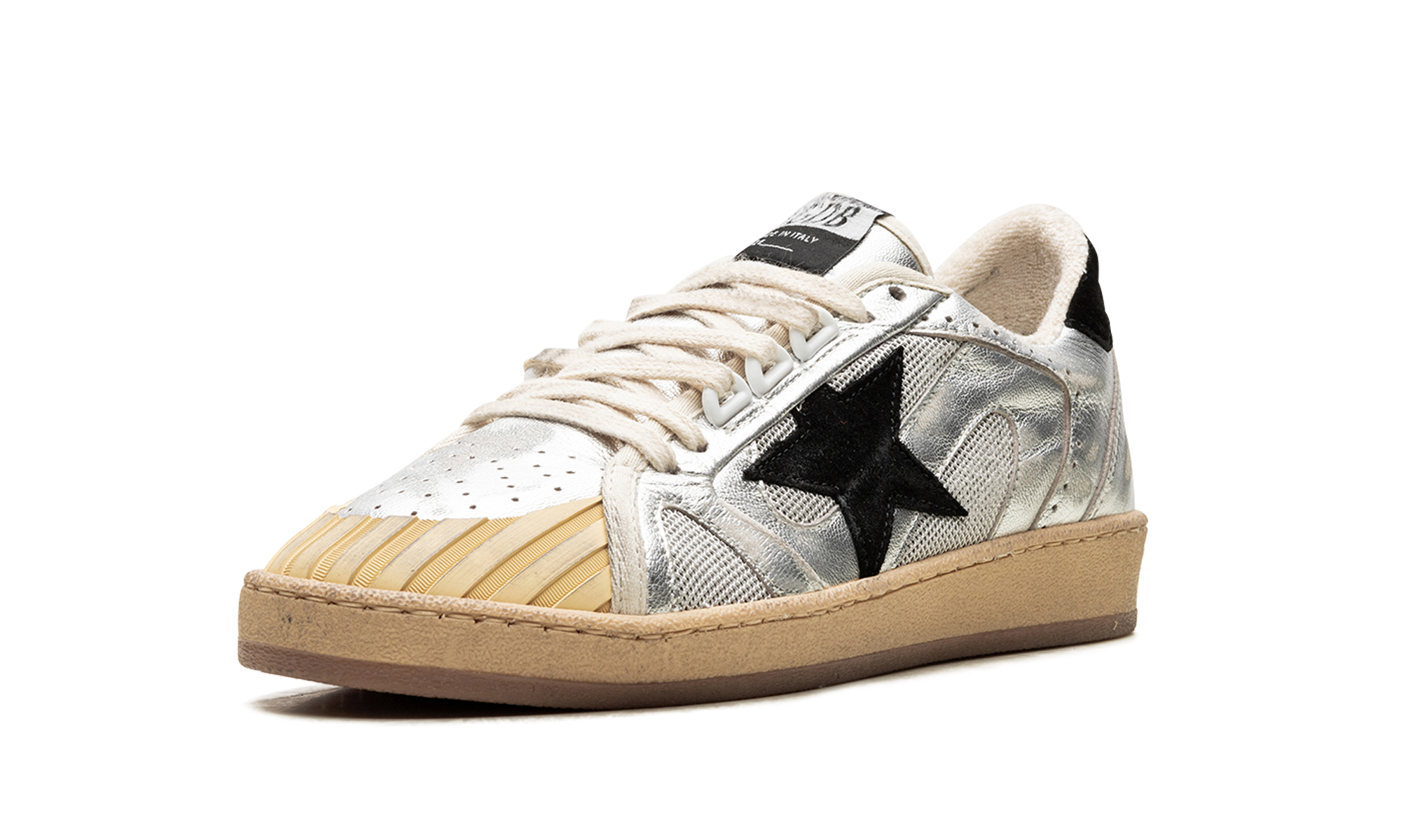 BALL STAR DOUBLE QUARTER WITH WAVES LAMINATED AND NET UPPER SUEDE STAR AND HEEL "SILVER BLACK"、mysite、Cacoeks