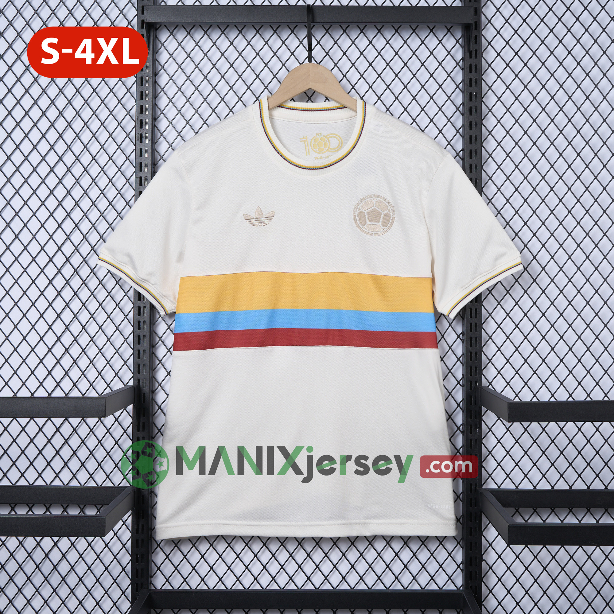 ManixJersey.com | Colombia 2024 100th Anniversary Jersey - Fans Version -Customize Name, Number and Patch | Worldwide Shipping