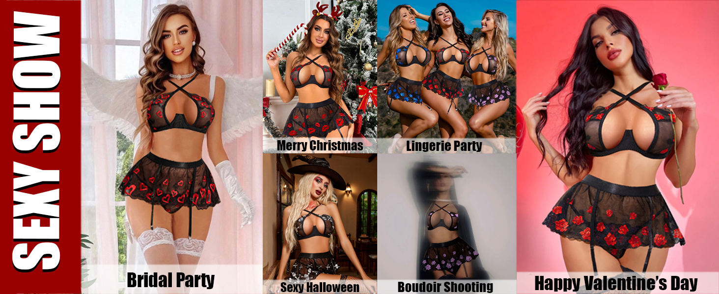 garter lingerie sets