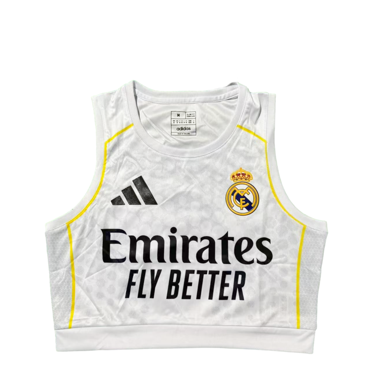 UltraTrikot-Women's Real Madrid 25-26 Home Gold Line White Yoga Vest