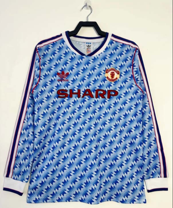 1990/1992 Retro Long Sleeve Manchester United Away Football Shirt 1:1 Thai Quality:football jersey mysite: unitedjerseyfootball 邓江浪:football
