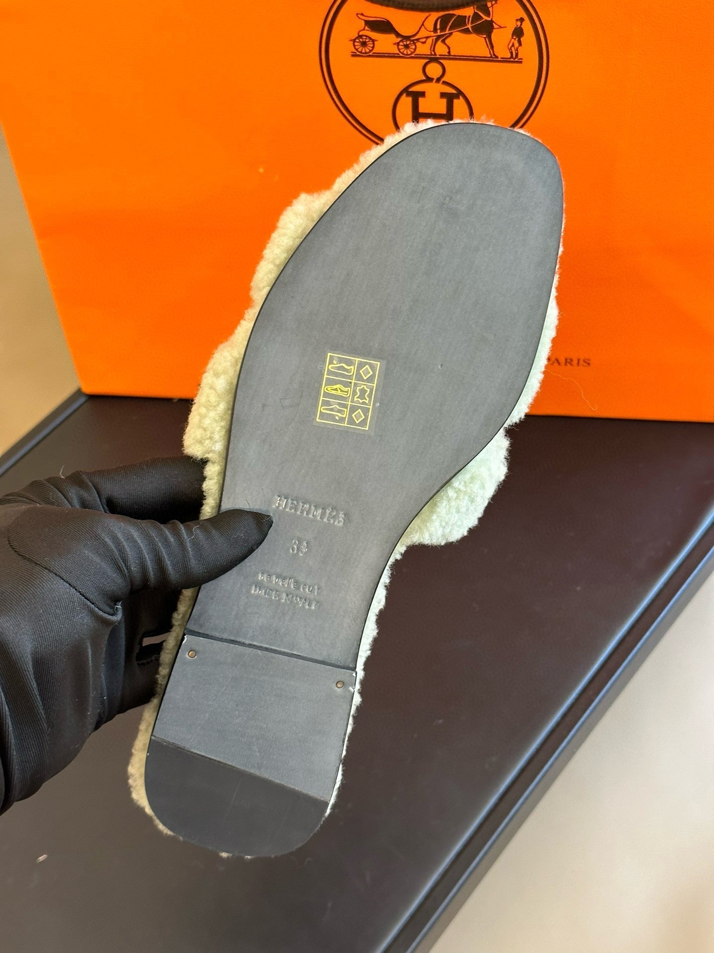 0RAN SANDAL SHEARLING LIGHT GREEN、mysite、Cacoeks