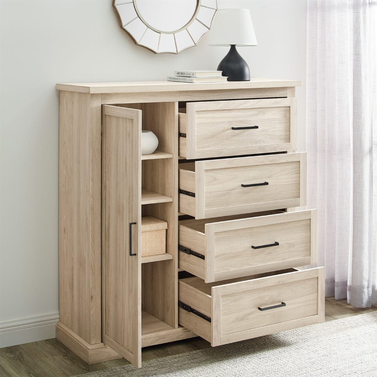 45" 4 Drawer Grooved Wardrobe