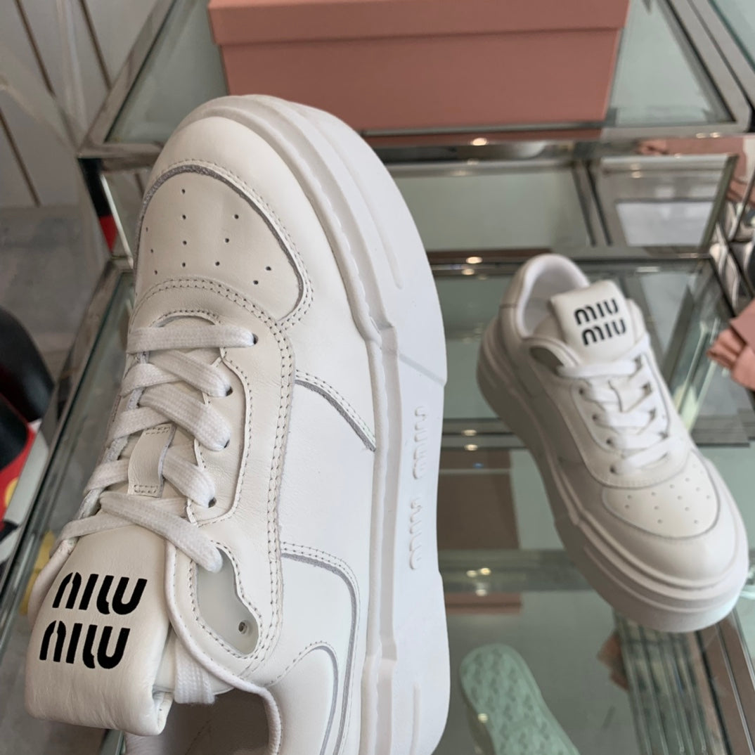 Sneakers Thick-soled White Cowhide、mysite、Cacoeks