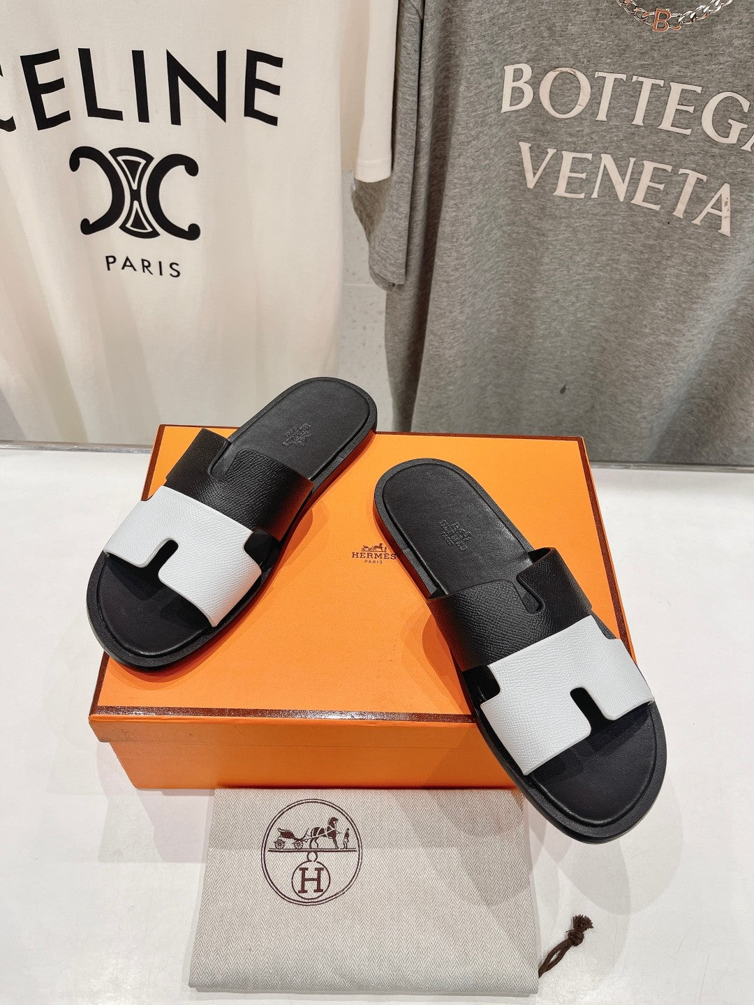 IZMIR SANDAL BLACK MIX WHITE LAMBSKIN、mysite、Cacoeks