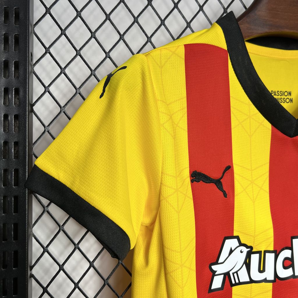 Higojerseys-RC Lens 24-25 Home Stadium Kids Kit