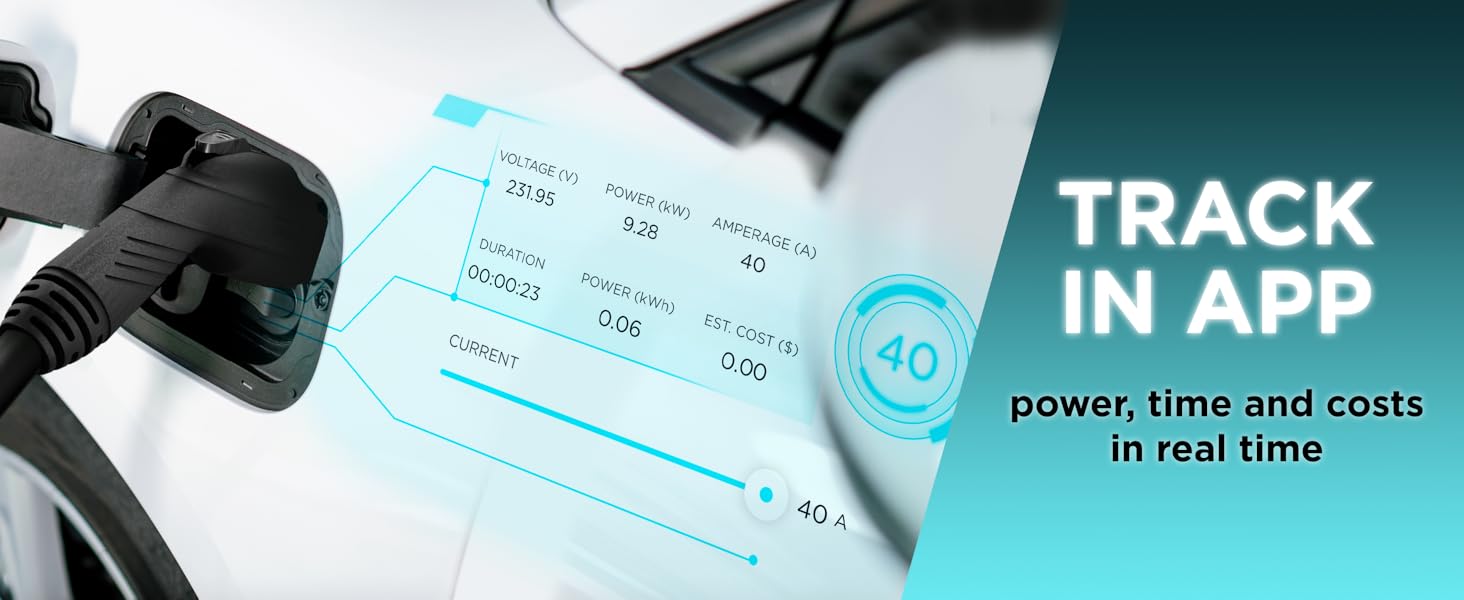 EVIQO level 2 charger lets tracking power time costs, adjust charging power via amp slider in app 