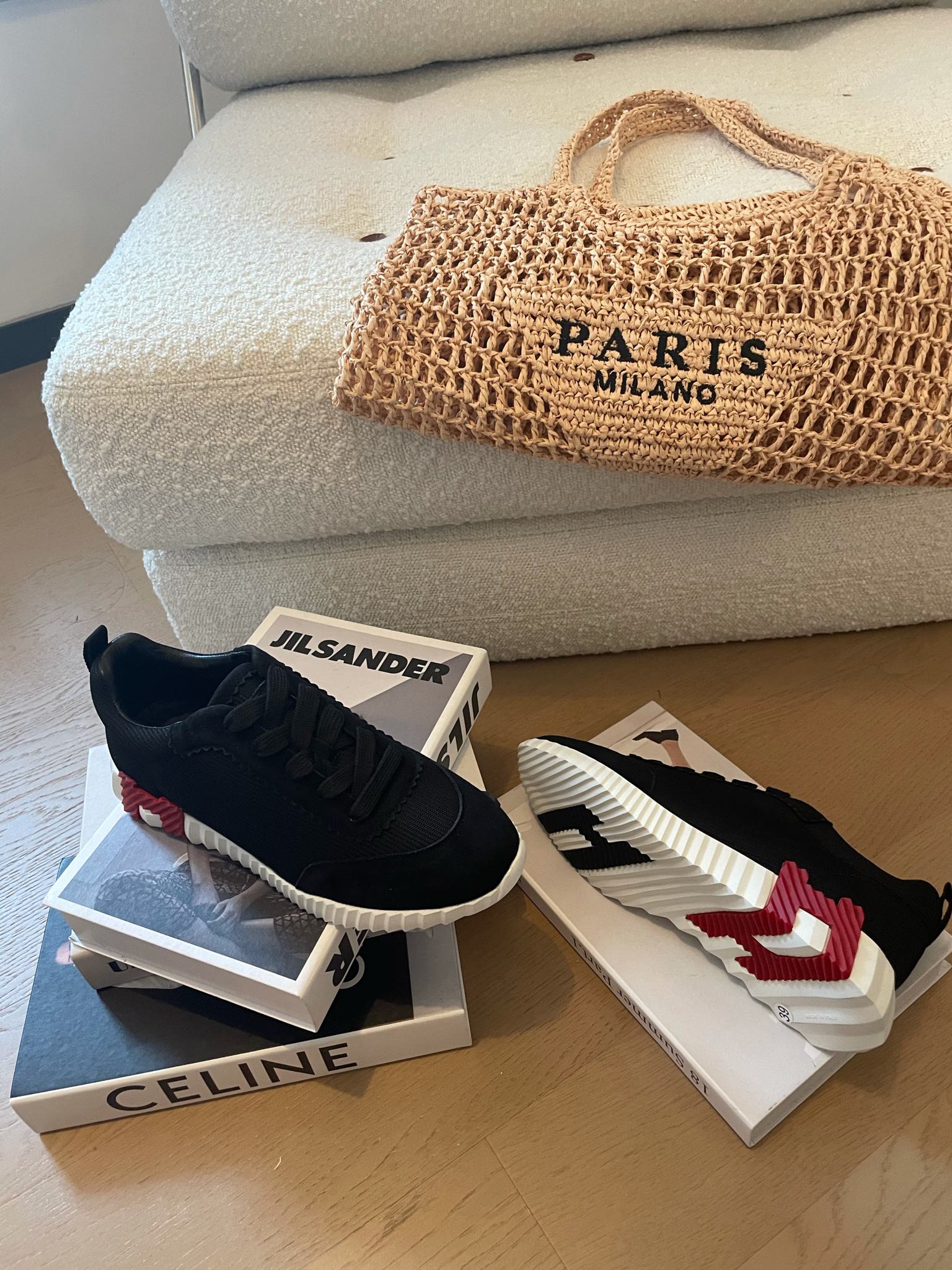 BOUNCING SNEAKERS BLACK CALFSKIN、mysite、Cacoeks