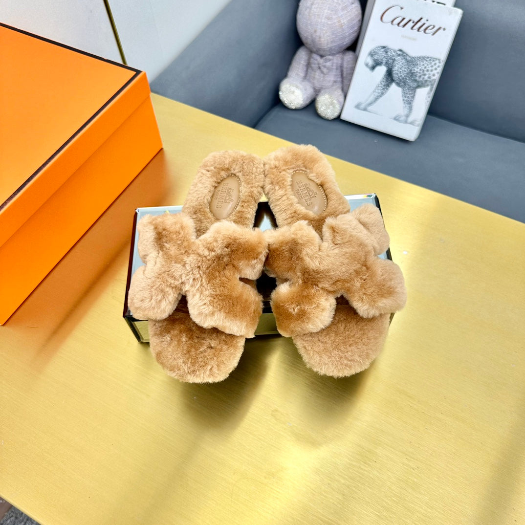 0RAN SHEARLING SANDALS PERU BROWN、mysite、Cacoeks