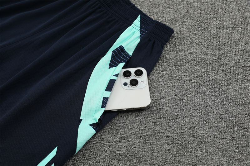 ManixJersey.com | Real Madrid 24-25 Short-Sleeve Training Set - Lake Blue -Customize Name, Number and Patch | Worldwide Shipping