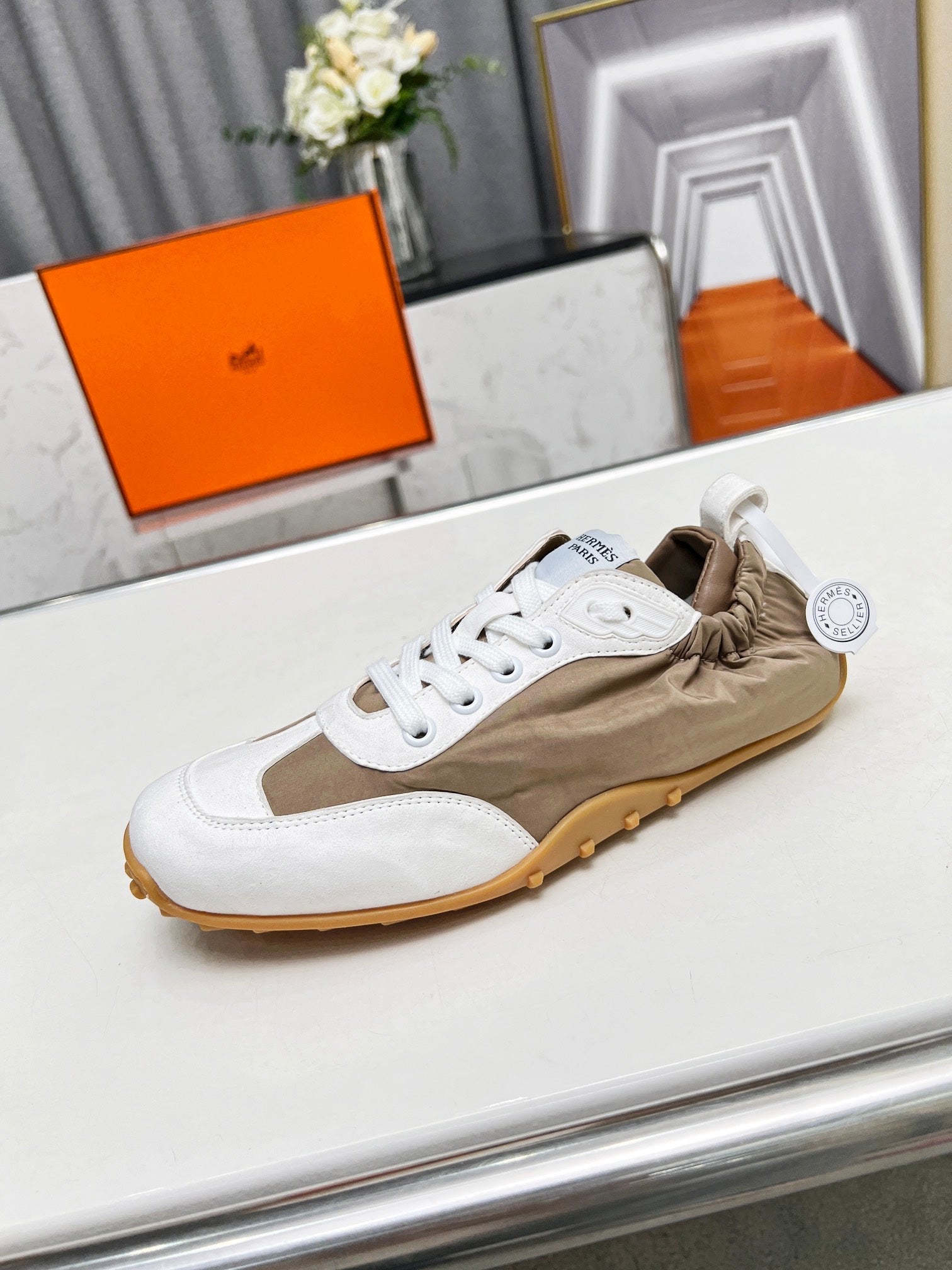 SKATEBOARD SHOES BROWN MIX WHITE SUEDE、mysite、Cacoeks