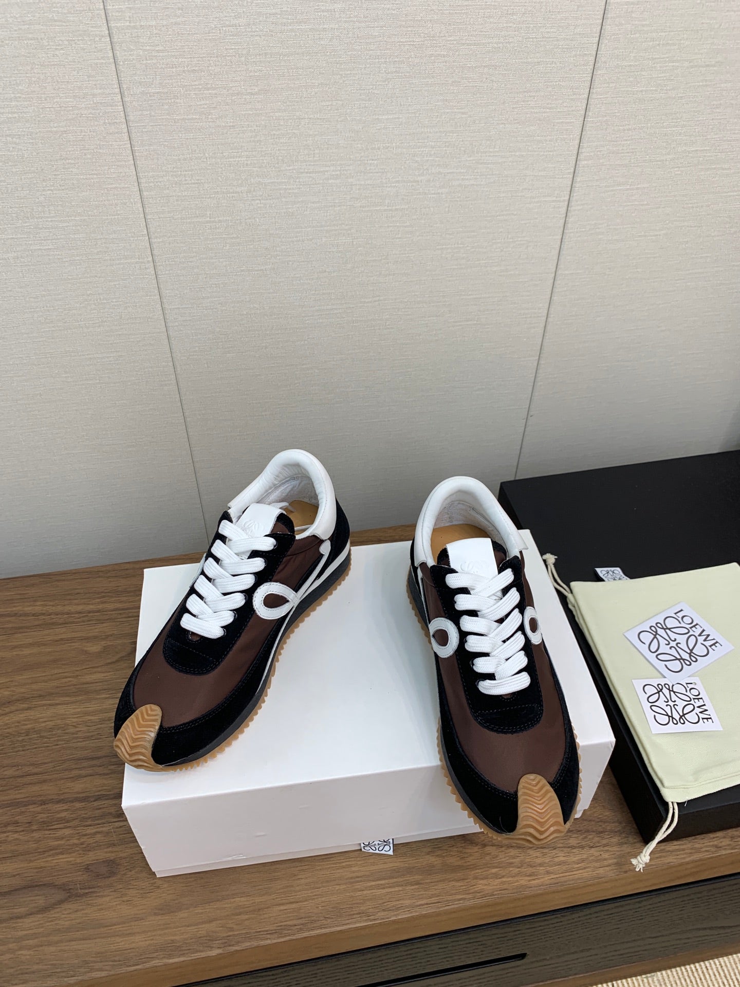 LW FLOW RUNNER SNEAKER BROWN BLACK SUEDE、mysite、Cacoeks