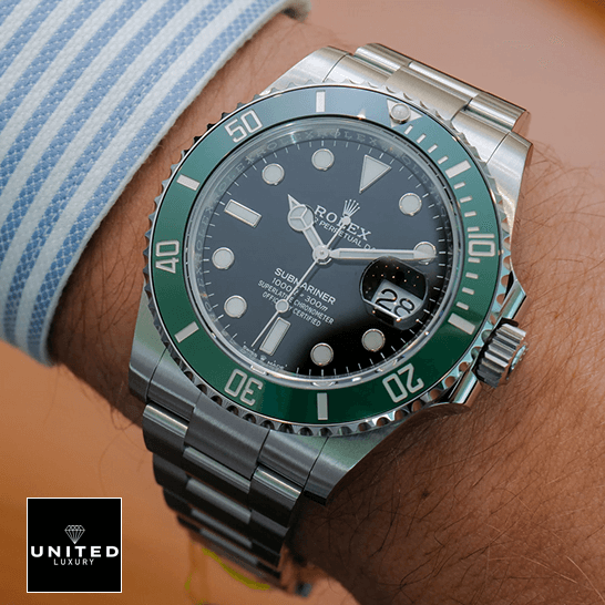 Rolex Submariner 126610LV Black Dial 5 Rolex Submariner Black Dial Green Bezel on the wrist