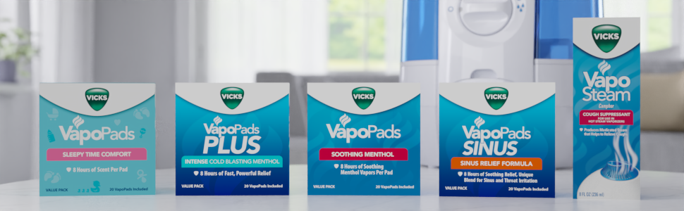 Vapo Pads for Cold congestion sinus allergy relief from Vicks soothing relief