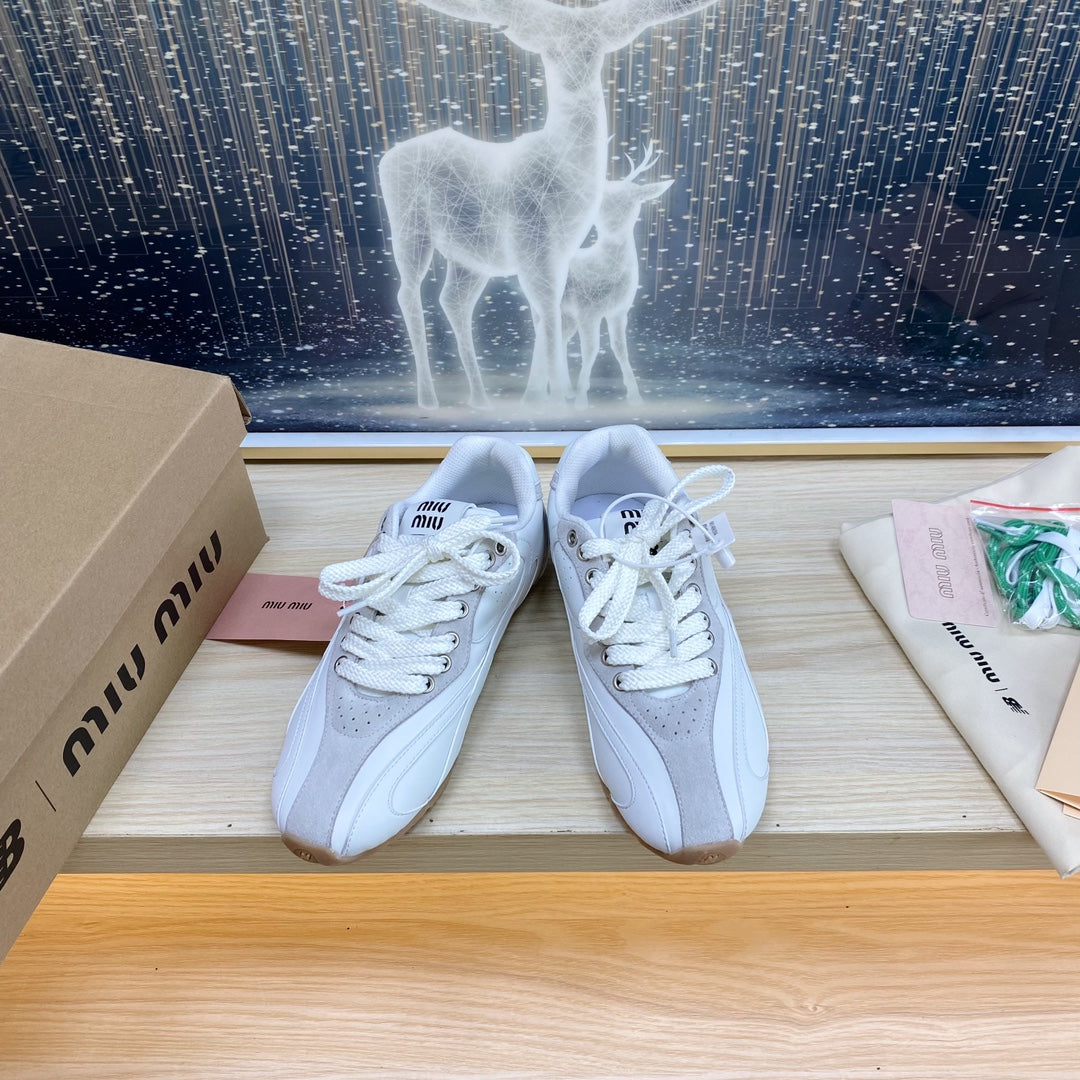 NB White and Gray Sneakers Cowhide、mysite、Cacoeks