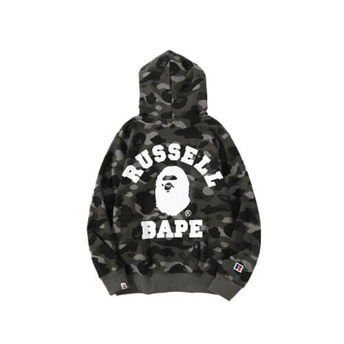 Bape x Russell Shark Coal Gray Hoodie、mysite、Cacoeks