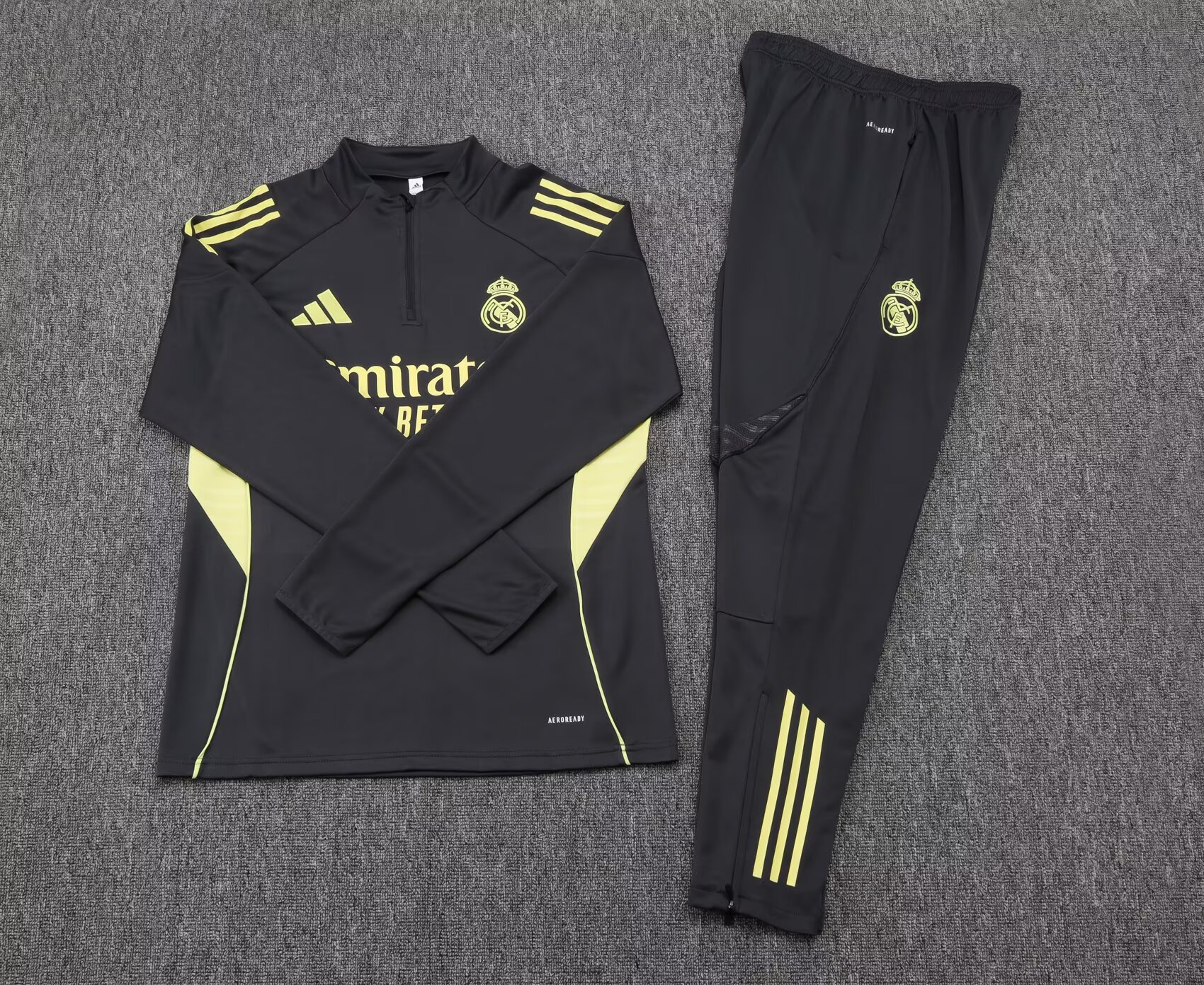 2025/2026 Real Madrid Half-Pull Training Suit Dark Gray Football Shirt 1:1 Thai Quality Set:football jersey mysite: unitedjerseyfootball 邓江浪:football
