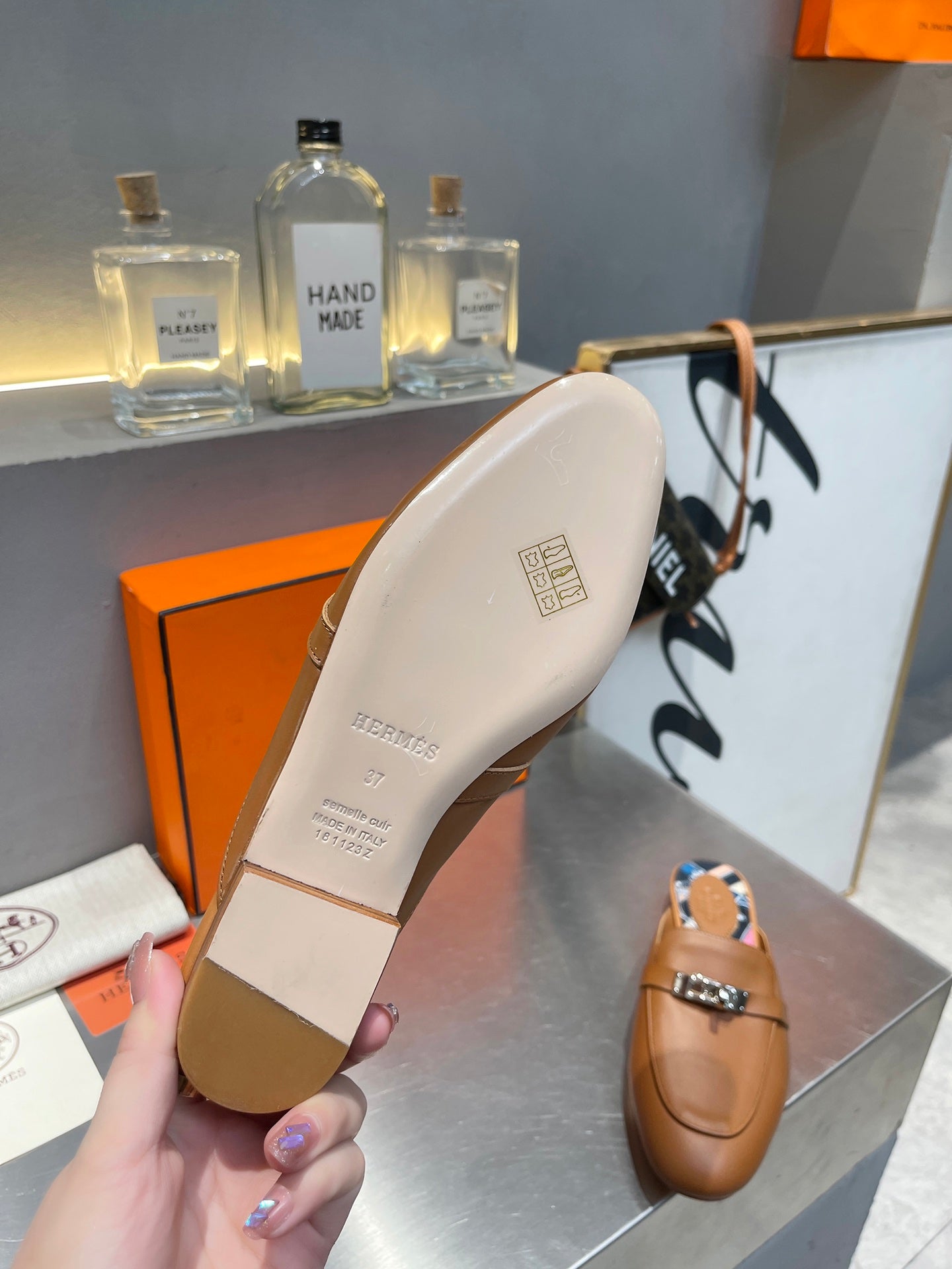 0Z MULE CARAMEL CALFSKIN WITH BLACK PATTERN、mysite、Cacoeks