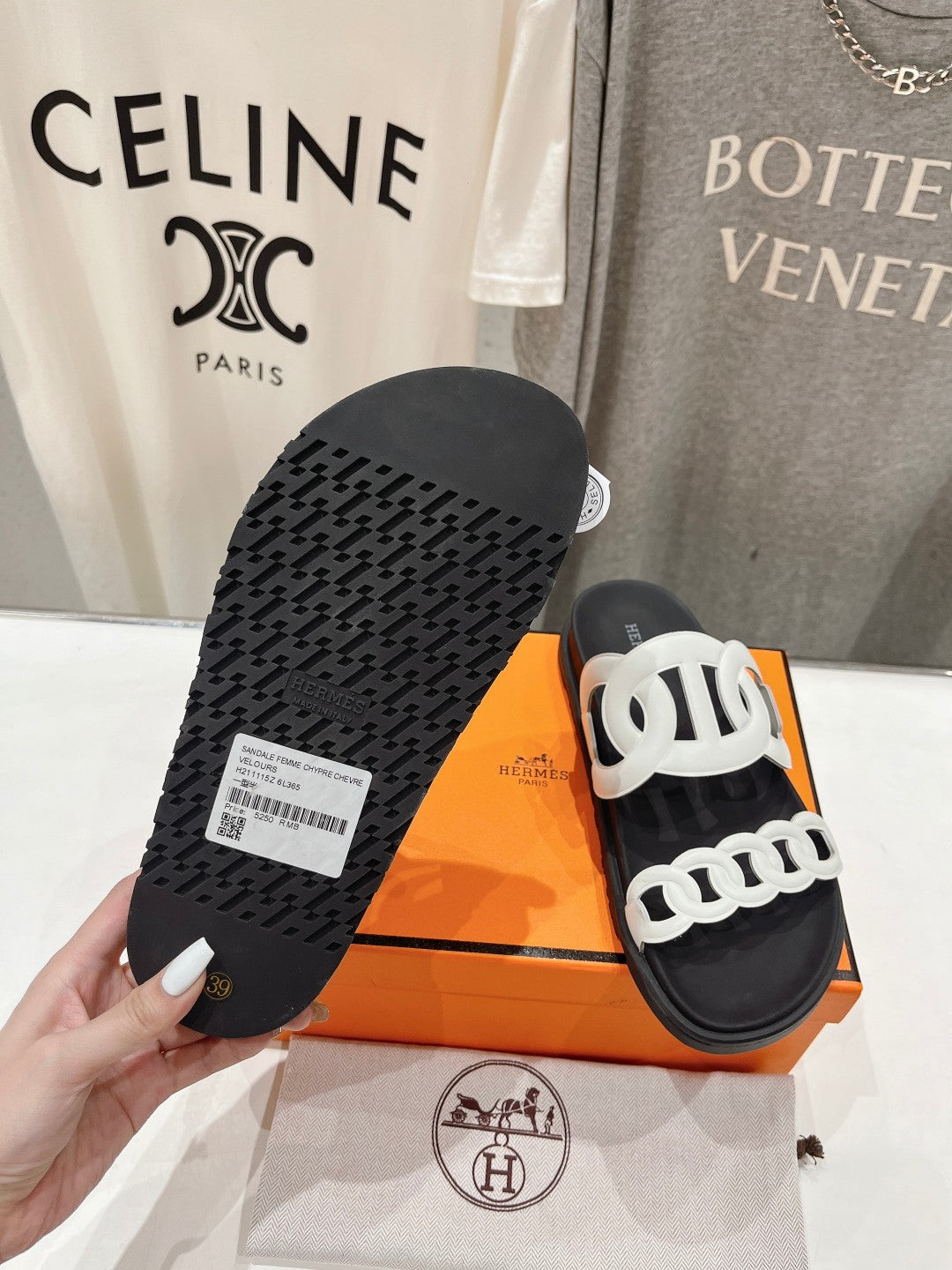 EXTRA SANDAL BLACK MIX WHITE CALFSKIN、mysite、Cacoeks