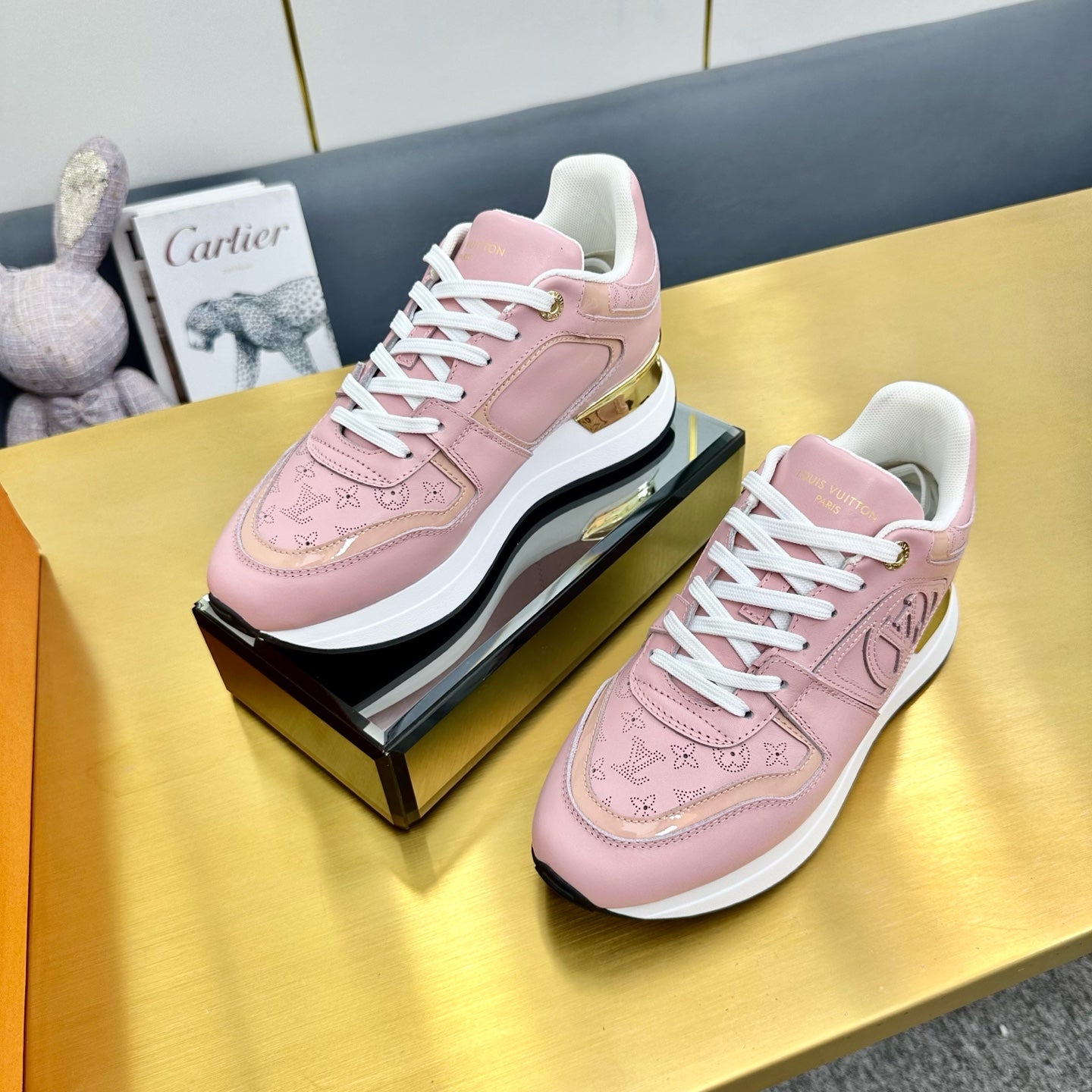 NEO RUN AWAY SNEAKER IN ROSE PINK CALFSKIN、mysite、Cacoeks