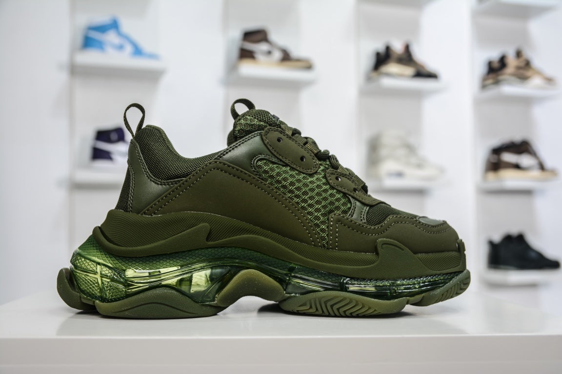 Balenciaga Triple S Clear Sole in Dark Green、mysite、Cacoeks