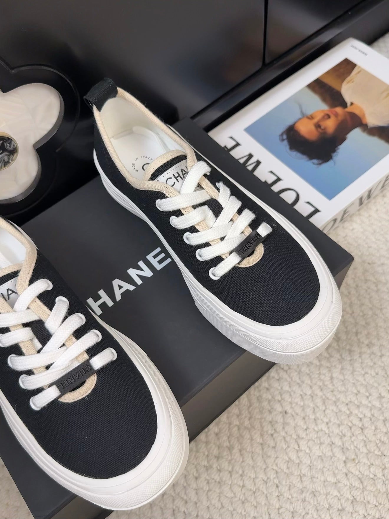 TRAINERS SHOES IN BLACK FABRIC、mysite、Cacoeks