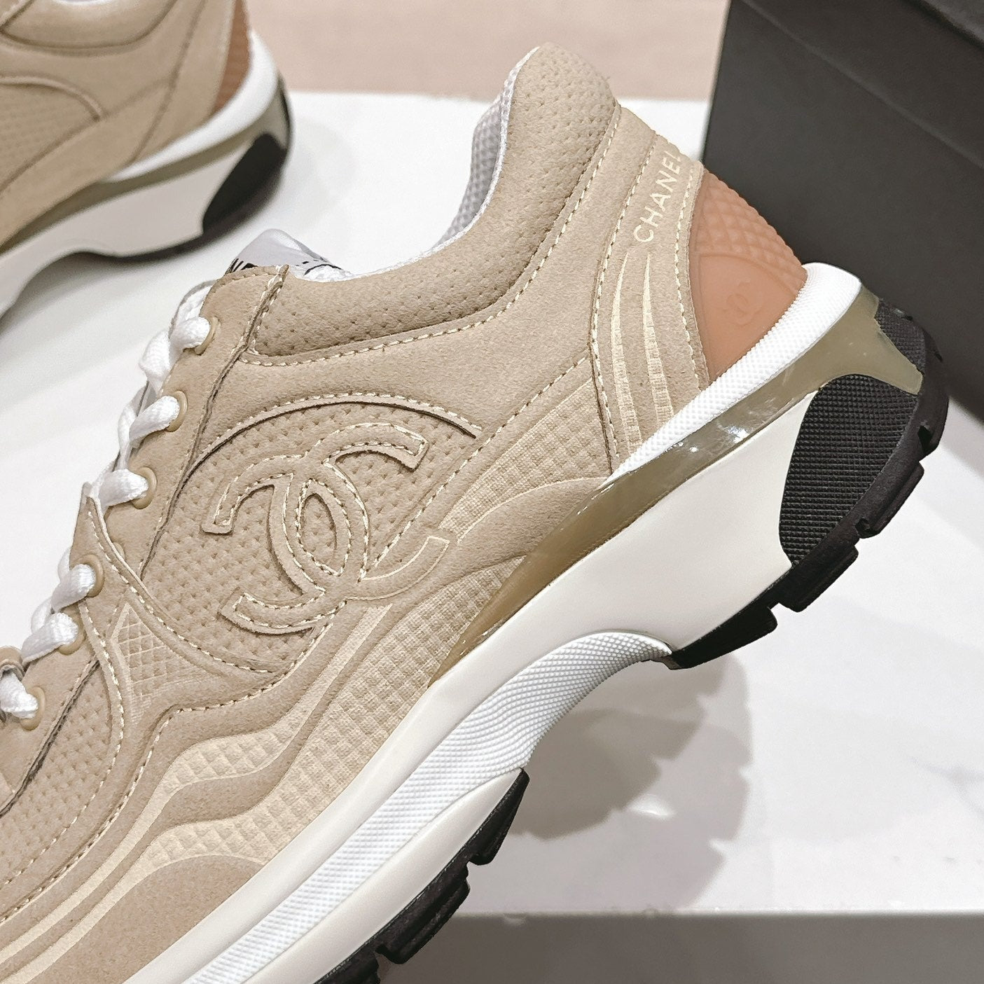 Women's Beige Cream Sneaker Breathable mesh、mysite、Cacoeks