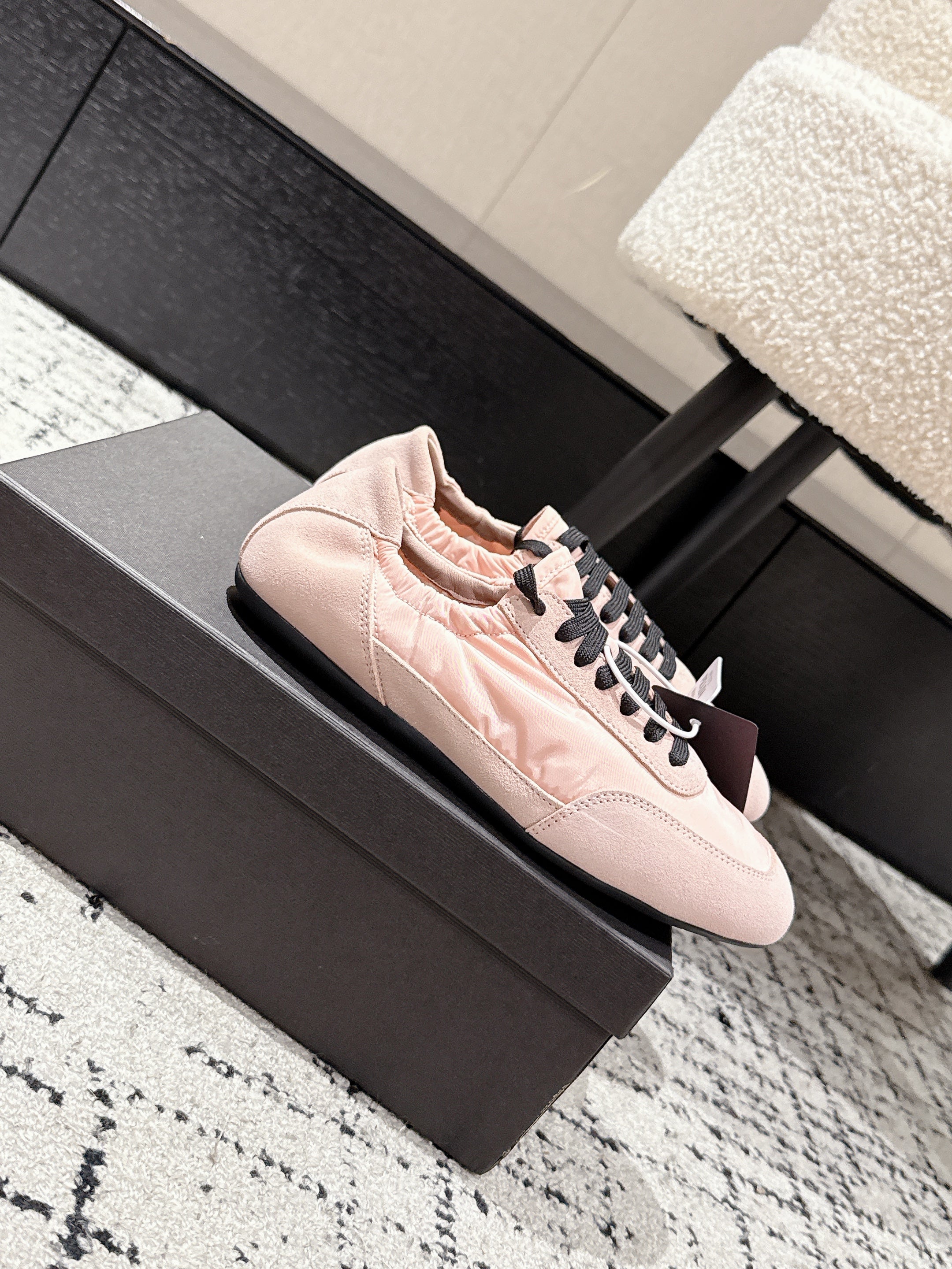 PRADA 25S COLLAPSE SNEAKERS IN LIGHT PINK RE NYLON AND SUEDE、mysite、Cacoeks
