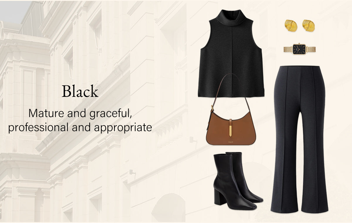 Black: Mature, graceful, professional, and appropriate