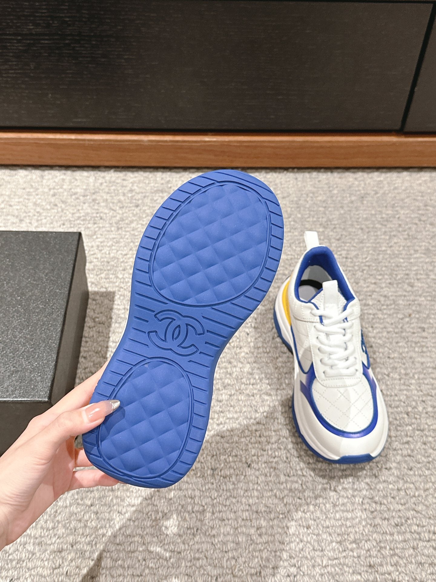 CC CLASSIC SNEAKER IN WHITE MIX COBALT BLUE LAMBSKIN、mysite、Cacoeks