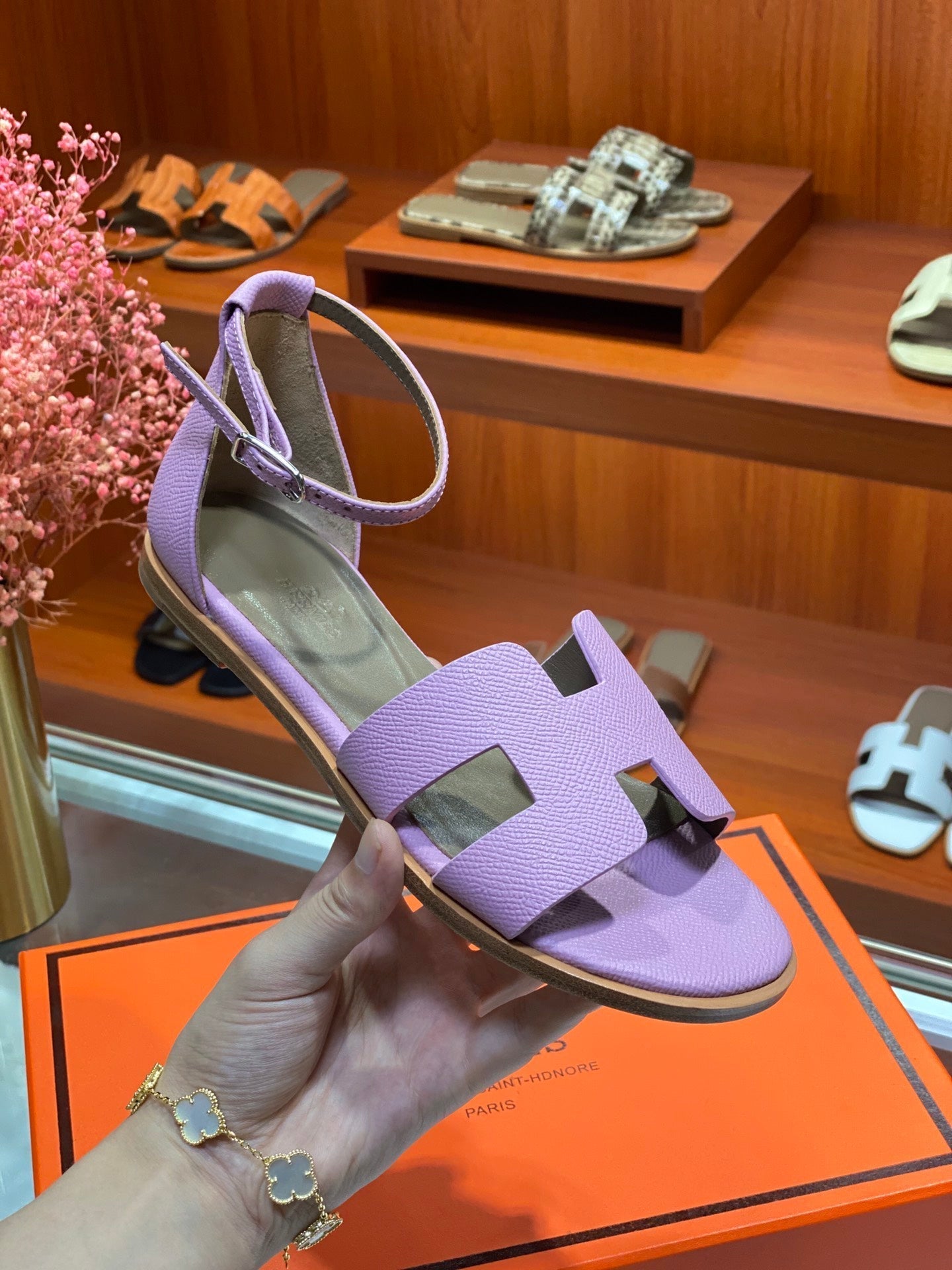 SANTORINI SANDAL LAVENDER CALFSKIN、mysite、Cacoeks