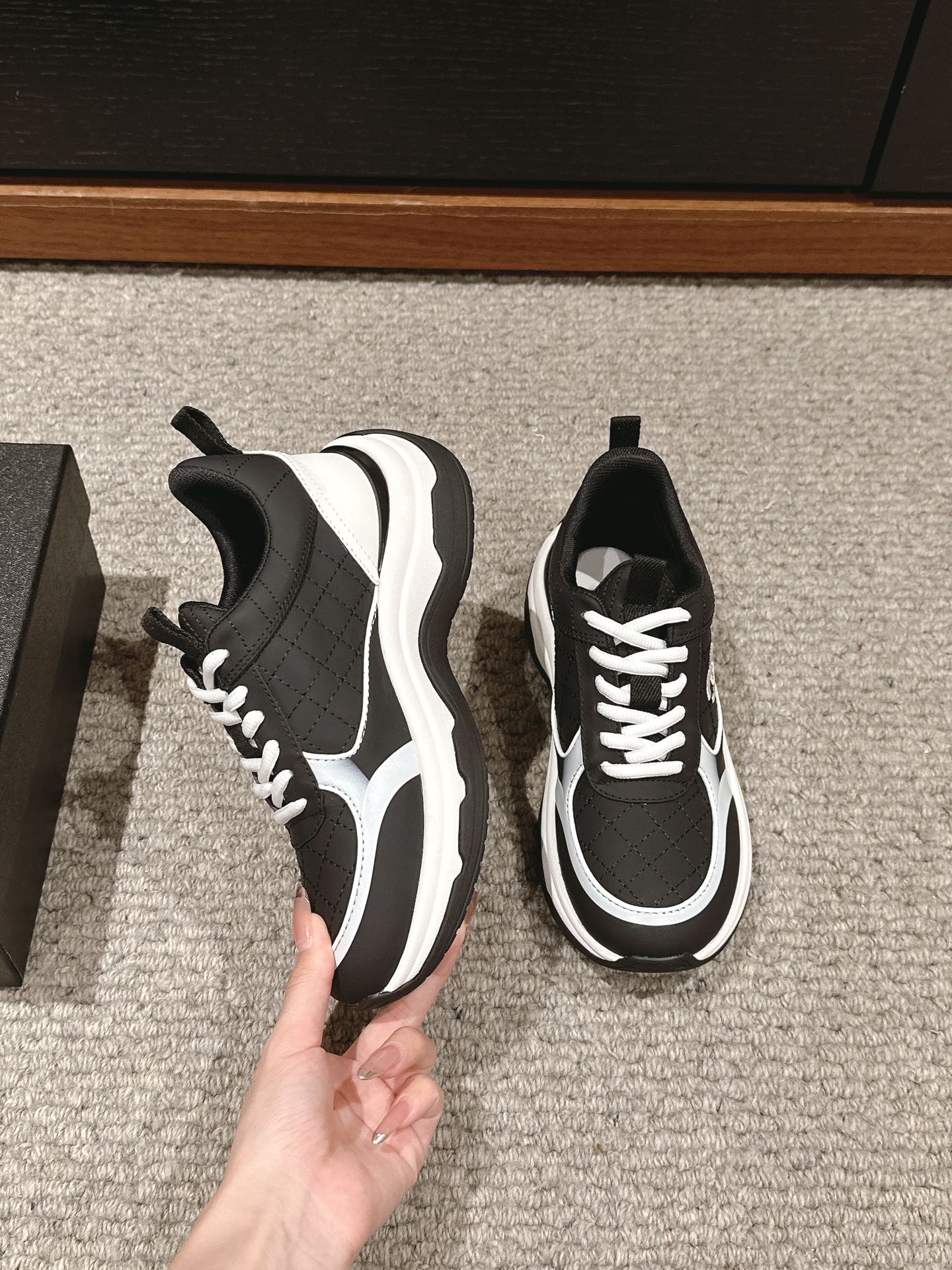 CC CLASSIC SNEAKER IN BLACK MIX WHITE LAMBSKIN、mysite、Cacoeks