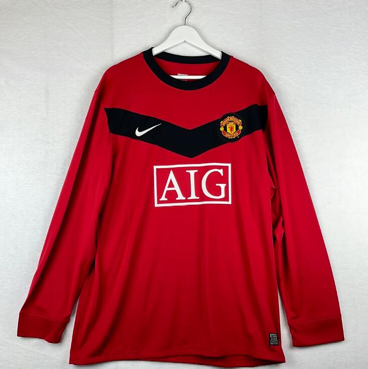2009/2010 Retro Long Sleeve Manchester United Home Football Shirt-mysite Custom Football Kit- Nextkits