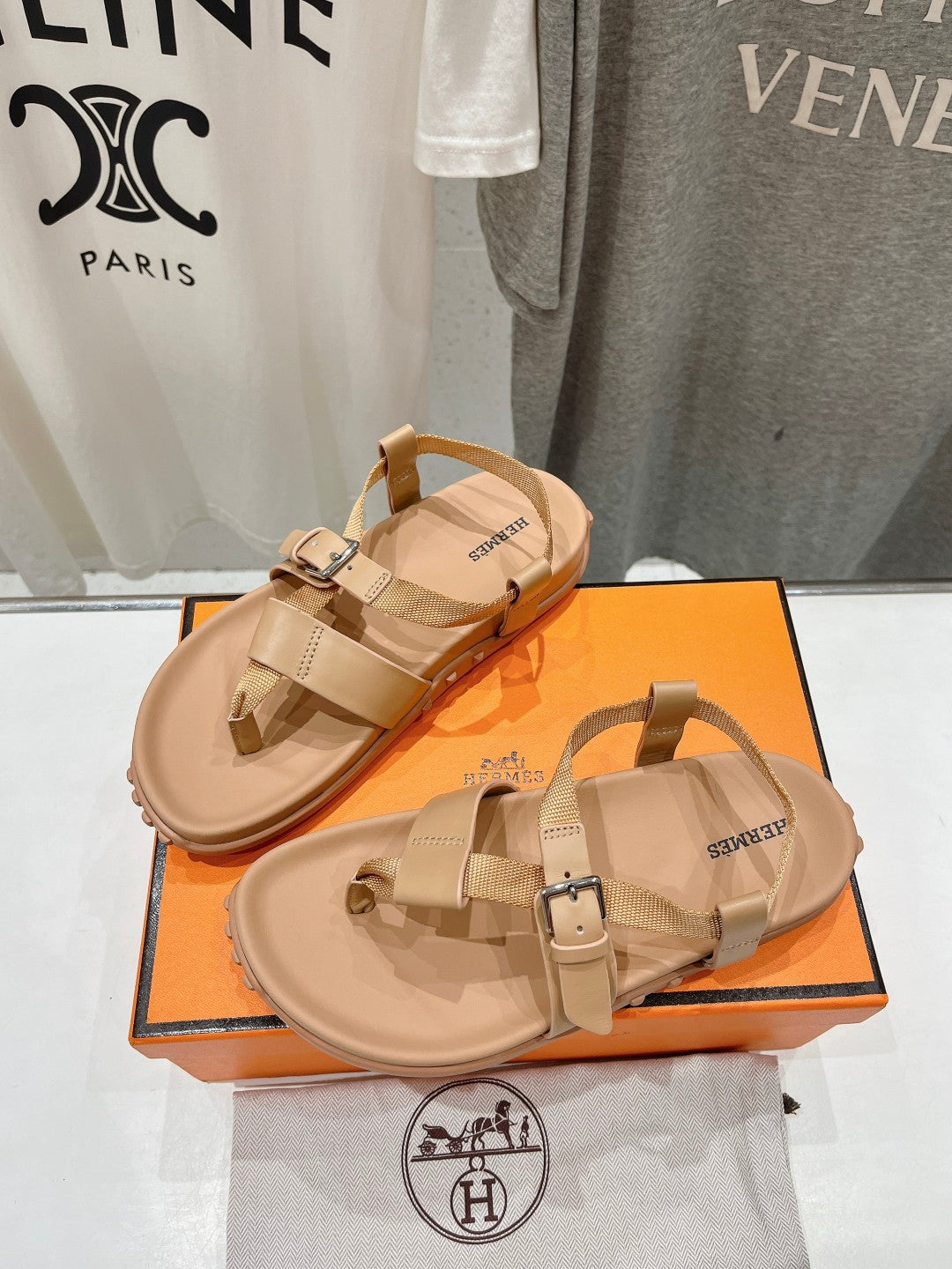 SANDAL BRAIDED 30 CHAMPAGNE CALFSKIN、mysite、Cacoeks