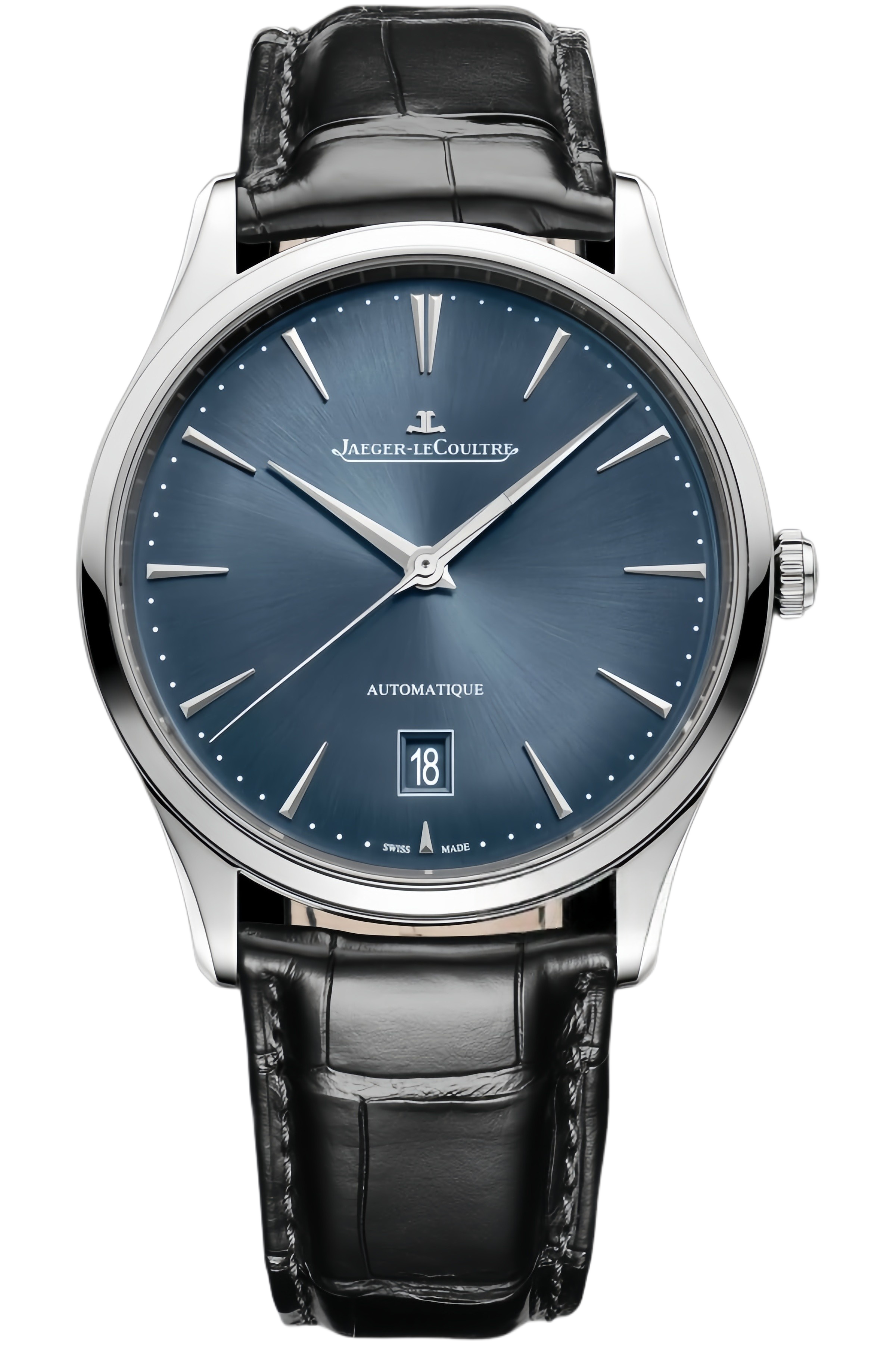 Jaeger-LeCoultre Master Ultra Thin Ref. Q1238480 Super Clone Watch – Silver Dial Stainless Steel Case Black Leather Strap Replica
