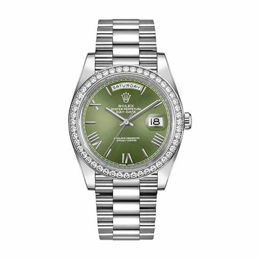 Rolex Day Date Olive Diamond Replica-fasswatch
