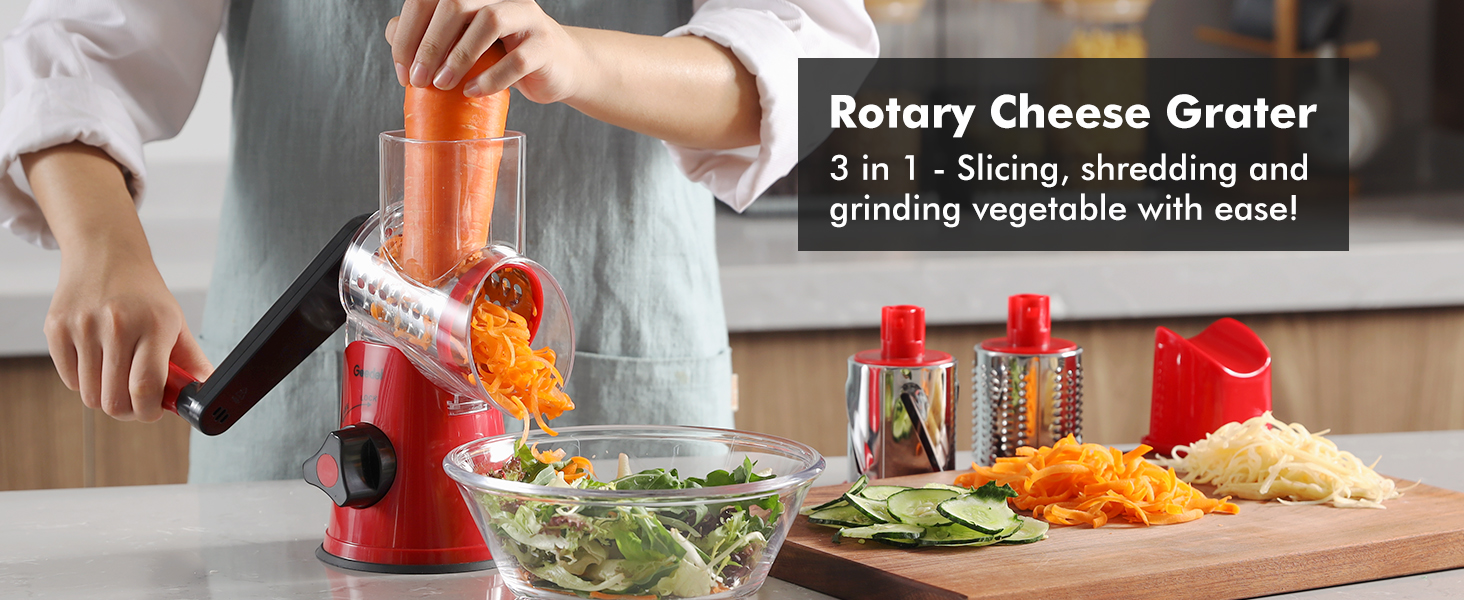 rotary cheese grater with handle cheese shredder vegetable grater for kitchen