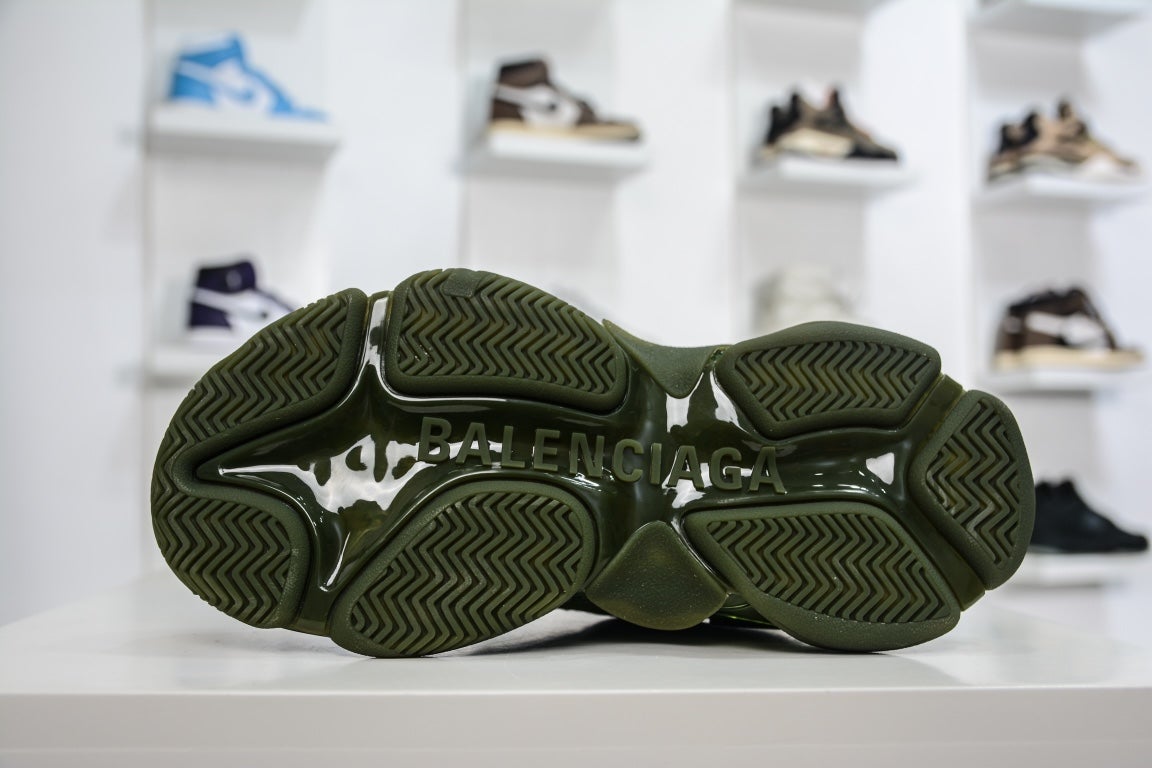 Balenciaga Triple S Clear Sole in Dark Green、mysite、Cacoeks
